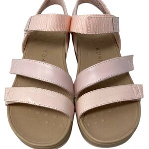 Vionic Misty Wedge Pink Sandals Women's Size 9 Hook Loop Croco-Embossed
